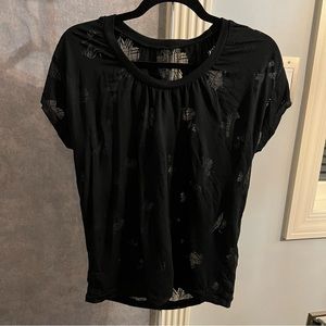 People’s Liberation black short sleeve star tee T-shirt top blouse mesh